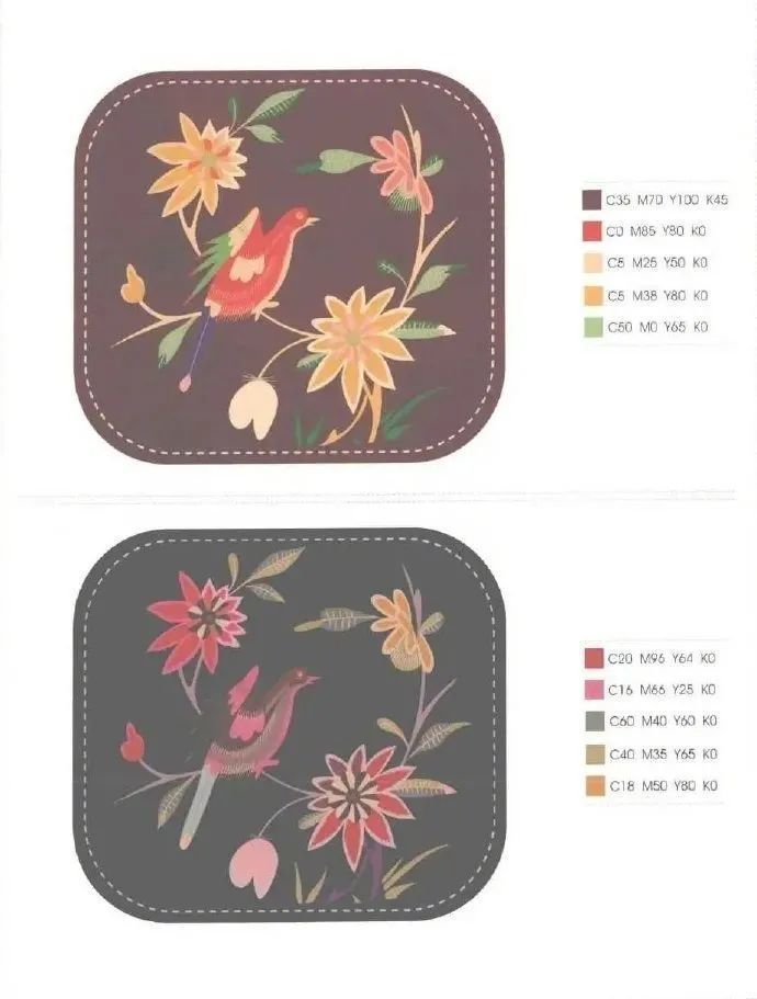 传统刺绣图案的色彩搭配