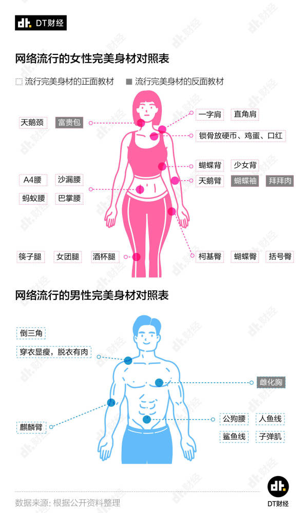 当审美标准定义不断进化,我们会发现一副完美躯体,从头到脚的每个部位