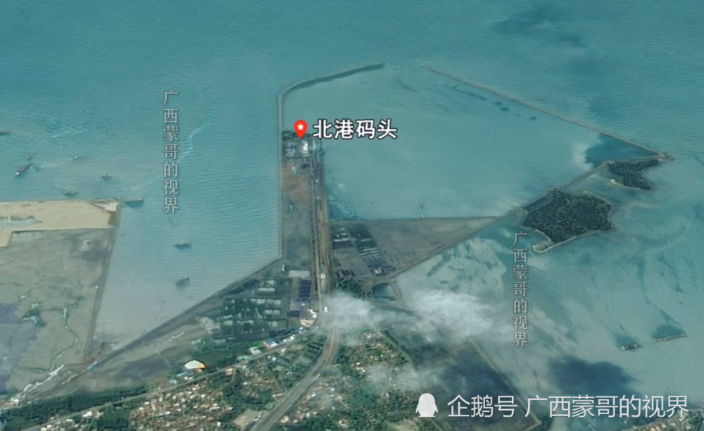 卫星图看广东徐闻县菠萝比台湾多火车可在此跨越琼州海峡