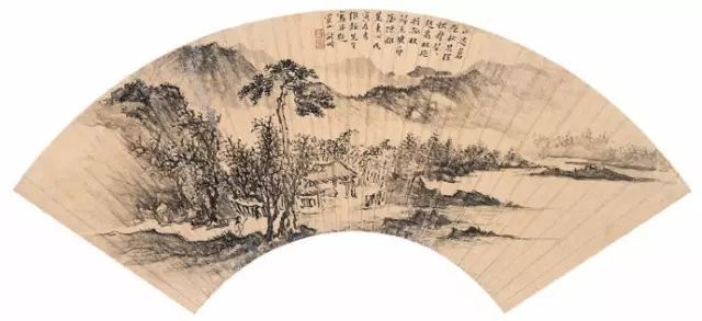 萧俊贤等 甲子(1924年)作 山水 扇面顾桓 山水 扇面高简 杏花春雨江南