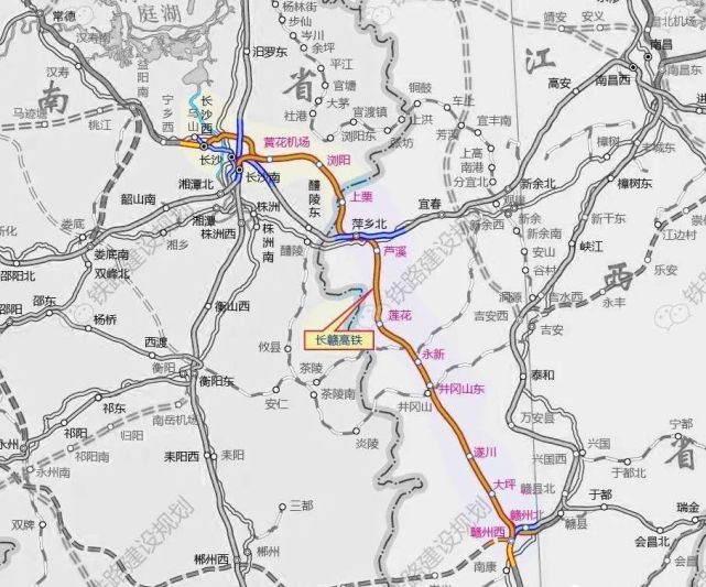长赣铁路示意图