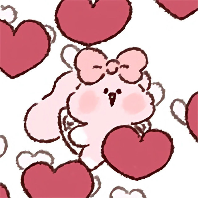 超级可爱的粉色小兔叽头像哇