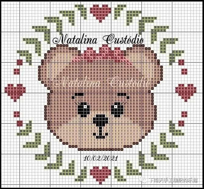 像素图简单小花提花上衣同样简单适合提花的可爱动物十字绣网格图