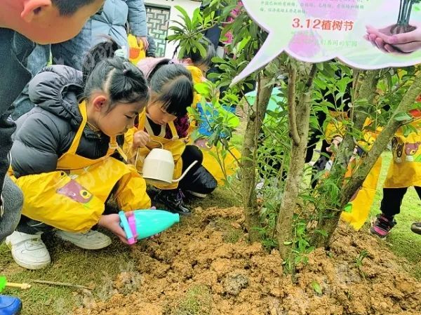 省府路小學新都薈校區開展植樹活動 本報訊 昨日是第43個植樹節,當天