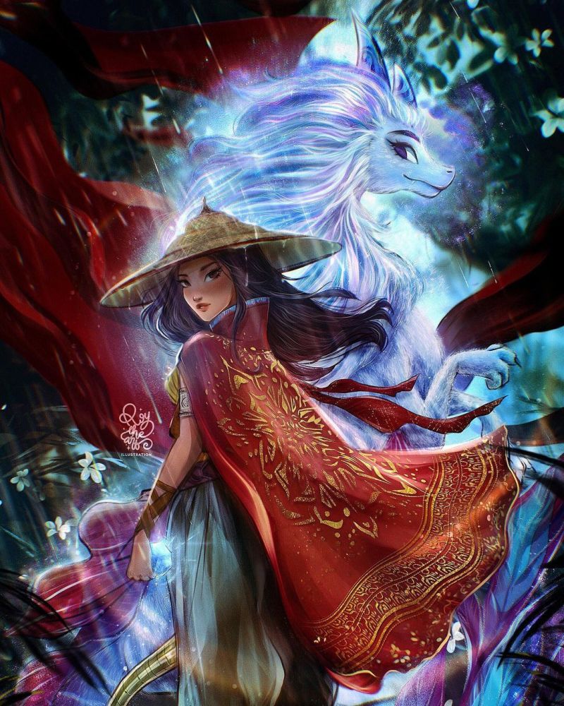 迪士尼公主扩大阵营,画师绘制"新公主"拉雅,风格有些