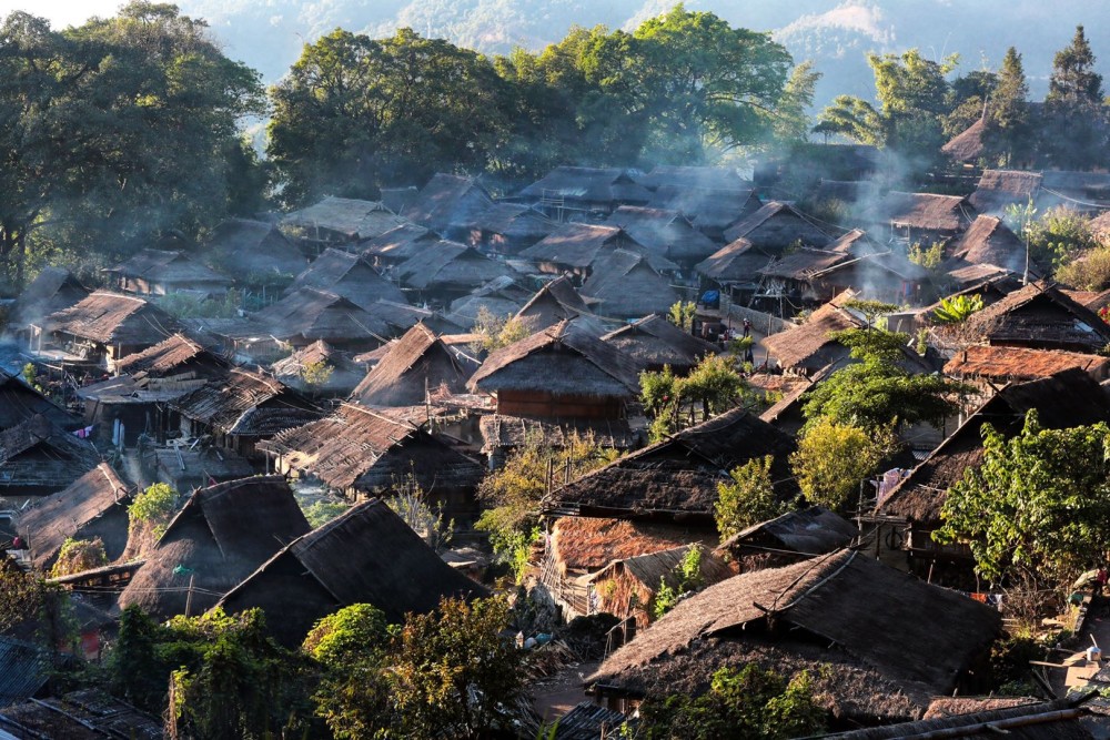 (ic photo/图)翁丁是云南高原上一个有六百年历史的佤族原住民寨子