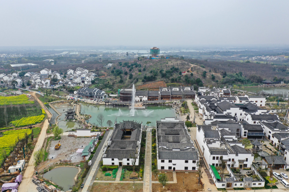 3月13日拍摄的南京市溧水区傅家边山凹村(无人机照片.