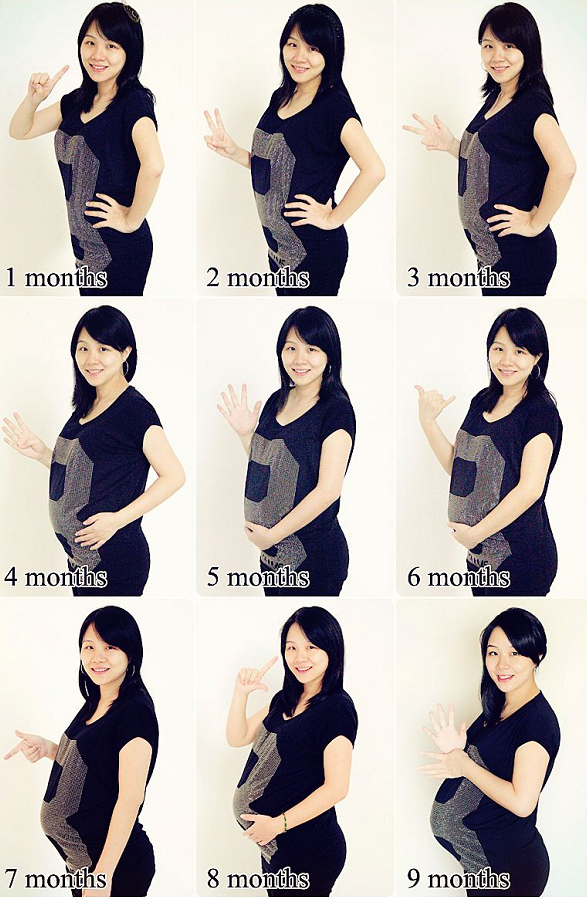 孕妇肚子变大过程图片