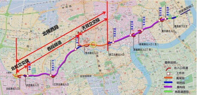 即将通车北横通道江苏路一级匝道主体结构贯通