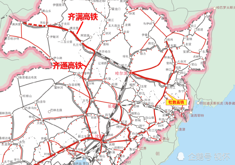 黑龙江火车线路图图片