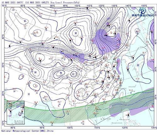 地辨认出蒙古气旋,目前盘踞在中纬度亚欧大陆东部的低压系统就是它