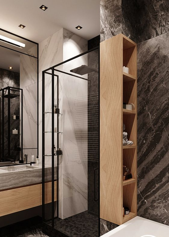 多做一步,淋浴房玻璃上装置物柜,瓶瓶罐罐都放上面,收纳翻倍_腾讯新闻