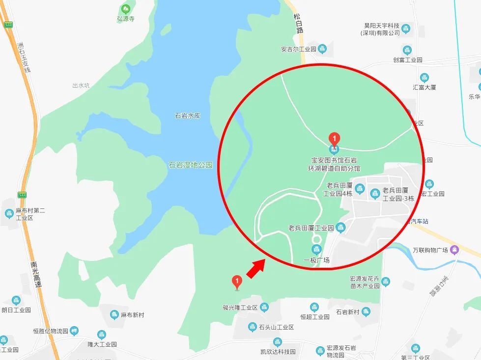 今年年初,石岩湿地公园山河湖城市景观带开园仪式在环湖碧道举行,9.