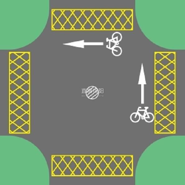 注意临园口新增一组黄色标线非机动车从外围绕着走