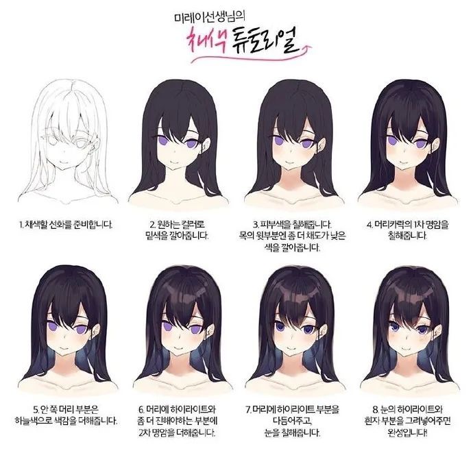 【头发参考】日系二次元动漫人物上色头发画法_腾讯新闻