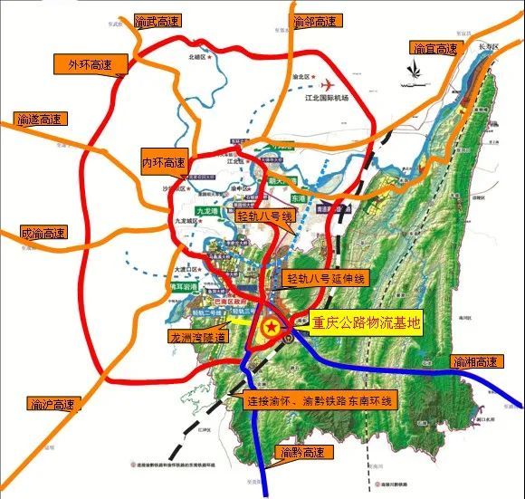 可以看见这个基地正位于巴南区的内环快速路的东南侧的南部新城板块