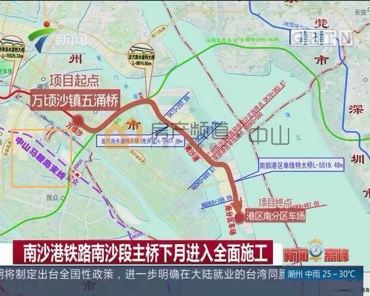 南沙港铁路线路图图片