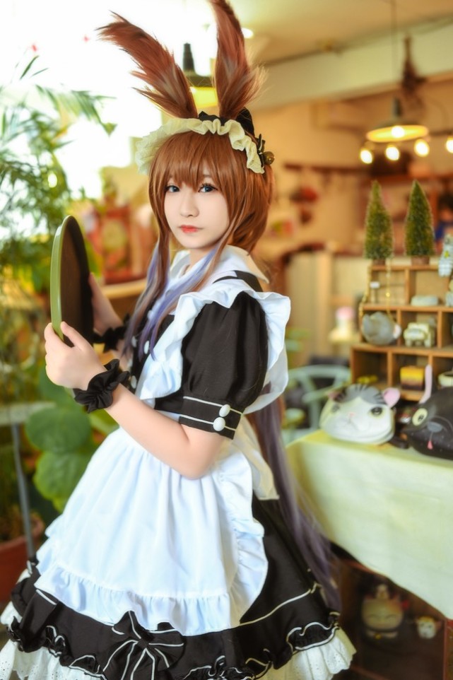 明日方舟阿米娅小驴子女仆咖啡cosplay