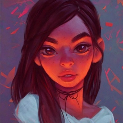 赛博朋克风漫画女生头像