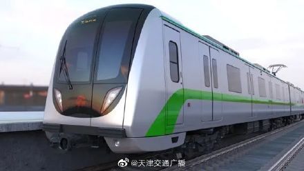 天津地鐵4號線新車以綠色為主色調