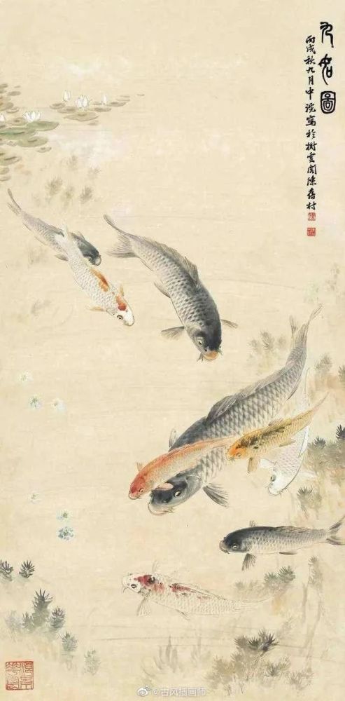 前辈中也曾有善于画鱼的大师名唤"虚谷",虚谷大师就曾在画金鱼的时候