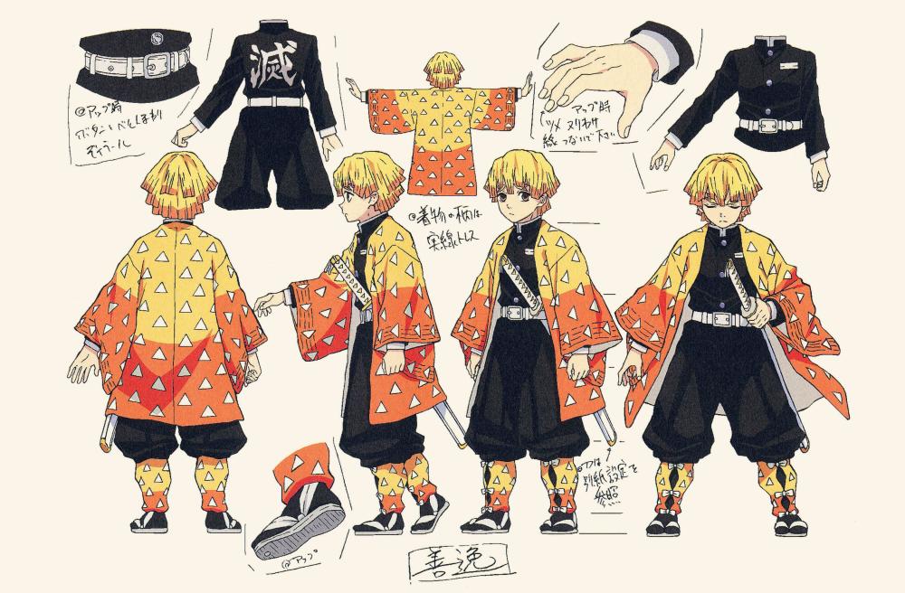 《鬼灭之刃》人设原画公开,蝴蝶忍满满的细节,无惨的女装太美了_腾讯