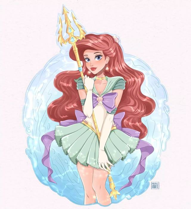 当迪士尼公主换上水手服,立刻变身美少女战士