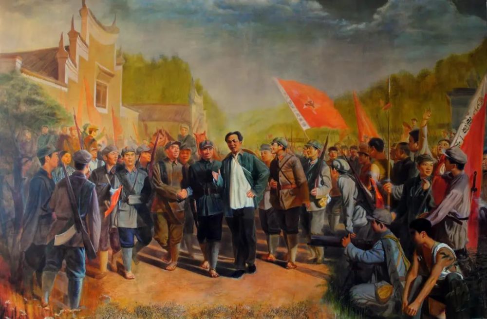 "站在展板前,尹欣如是介绍,"8月23日,红三军团与红一军团在李家大屋