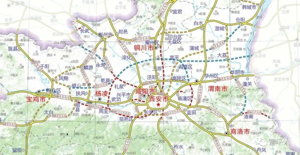 新增富平東收費口,現閻良收費口北移2公里至現關中環線南側,在閻良南