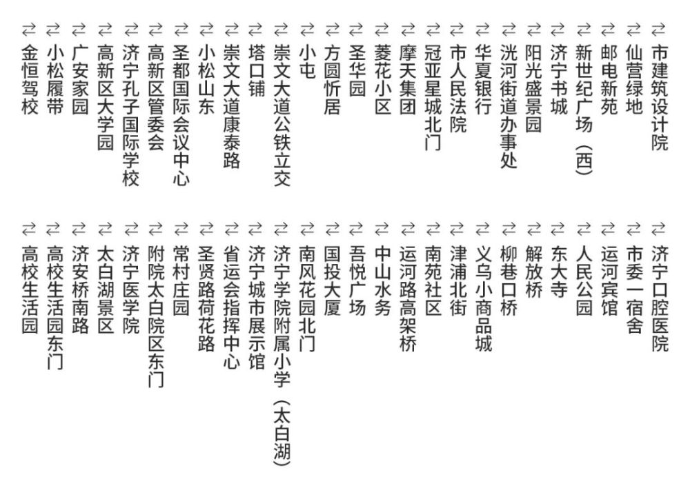 济宁65路公交车路线图图片