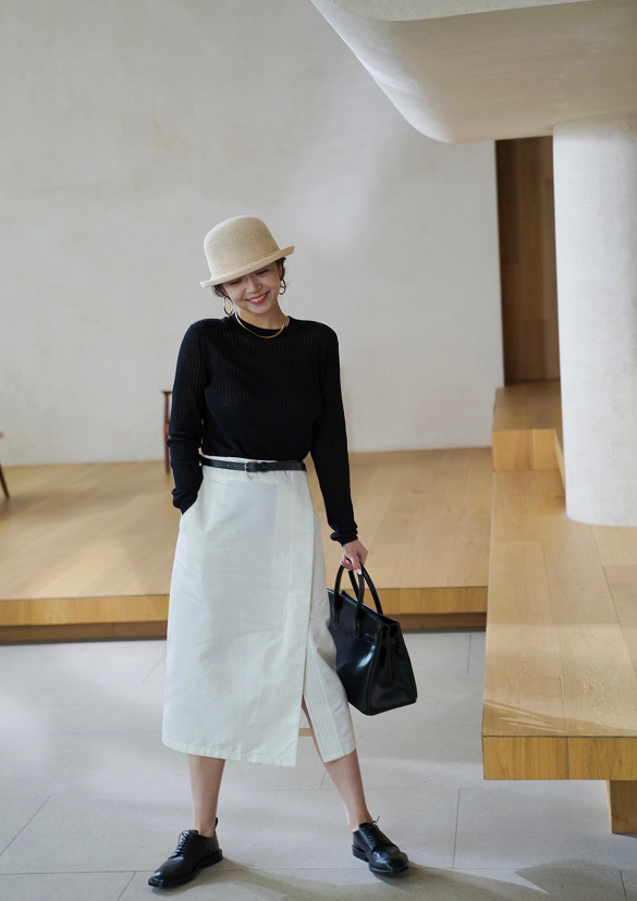 时尚博主三木母女示范优衣库穿搭基础款搭配好清新温柔且优雅