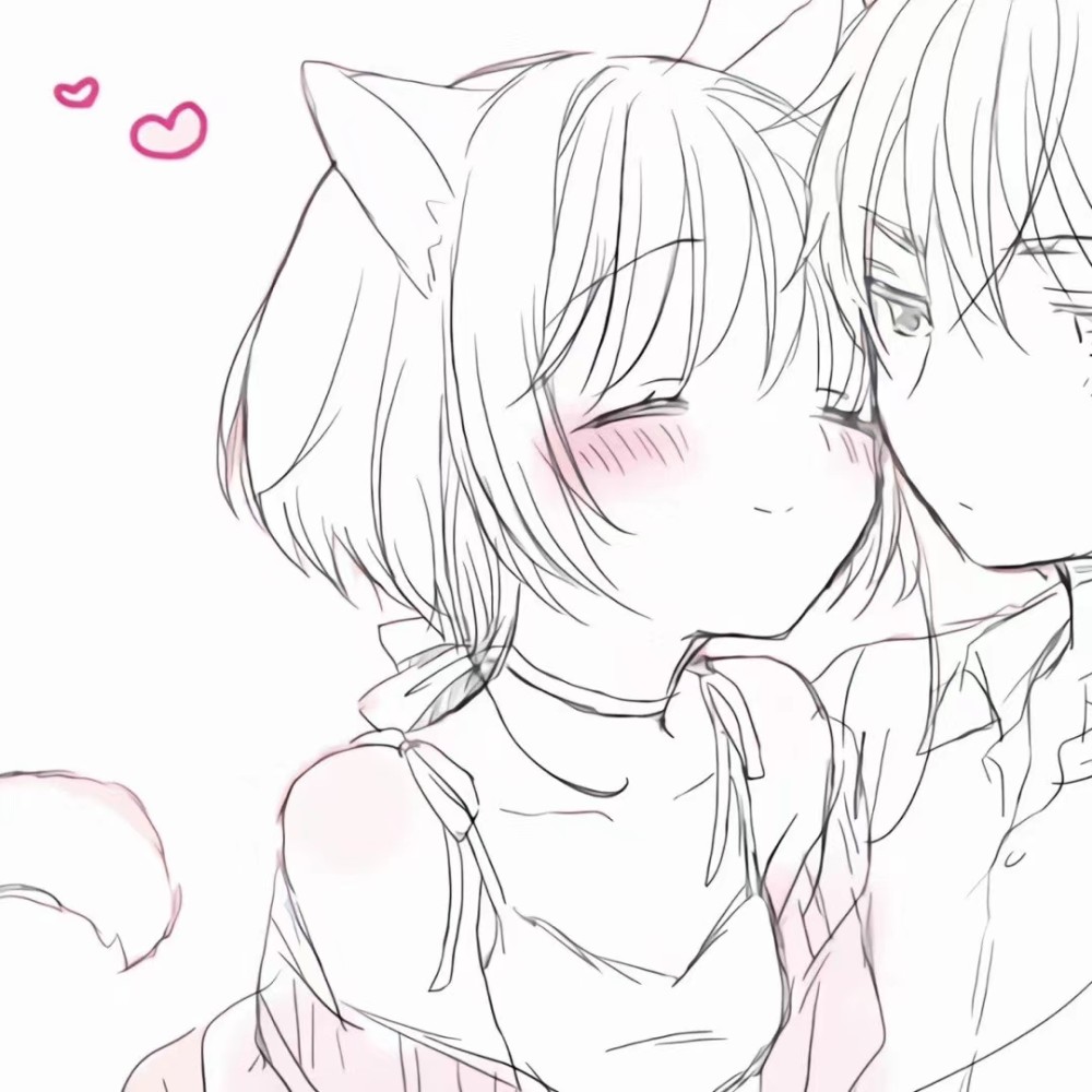 黑白动漫情侣头像我喜欢跟你腻在一起的感觉
