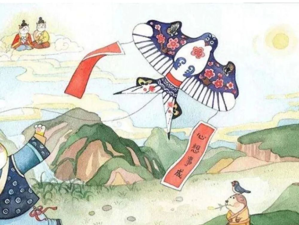 春分时大人小孩儿都会放风筝,风筝多是鲢鱼,眯蛾,雷公虫等动物型的,大