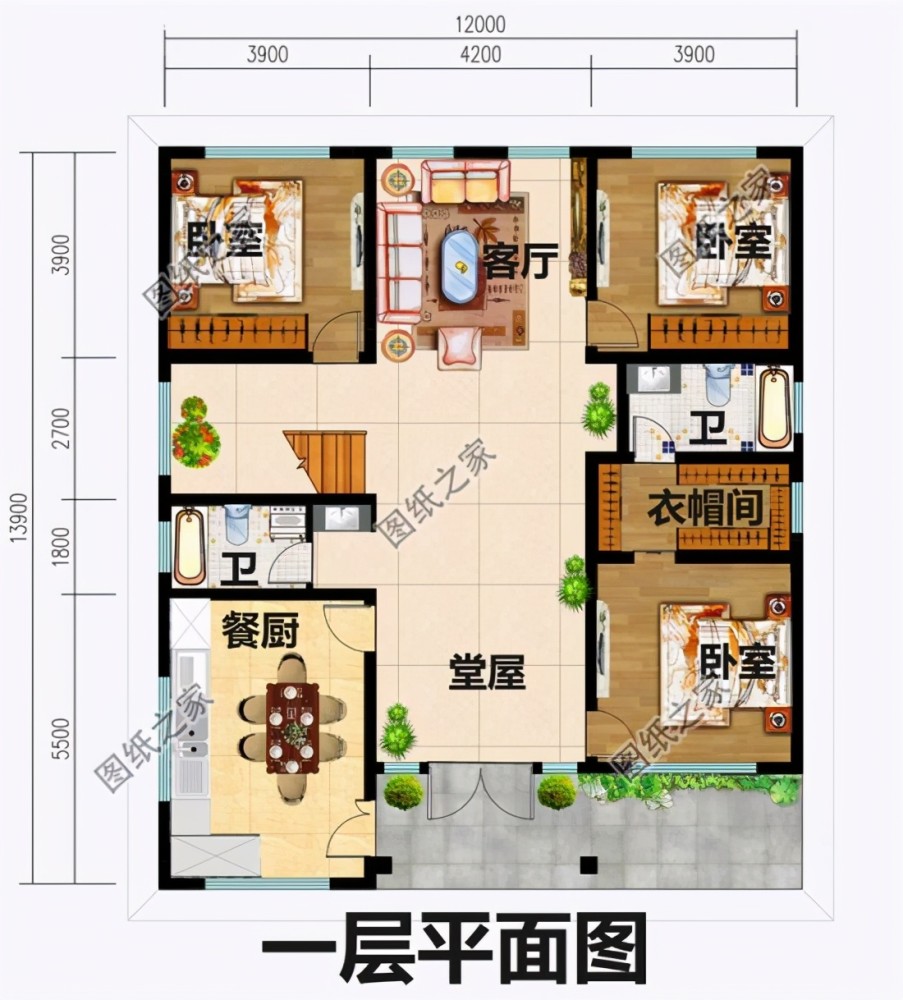 一層半農村建房設計圖美觀實用還經濟有這樣的房子誰還住樓房