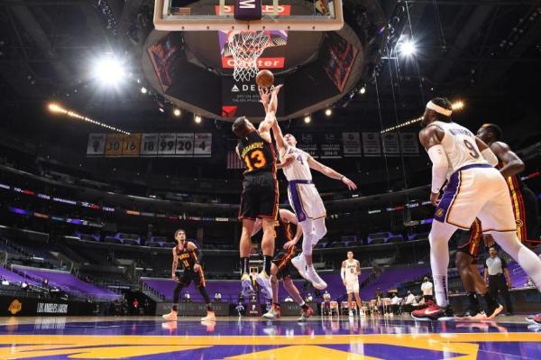 NBA：詹姆斯伤退 湖人不敌老鹰