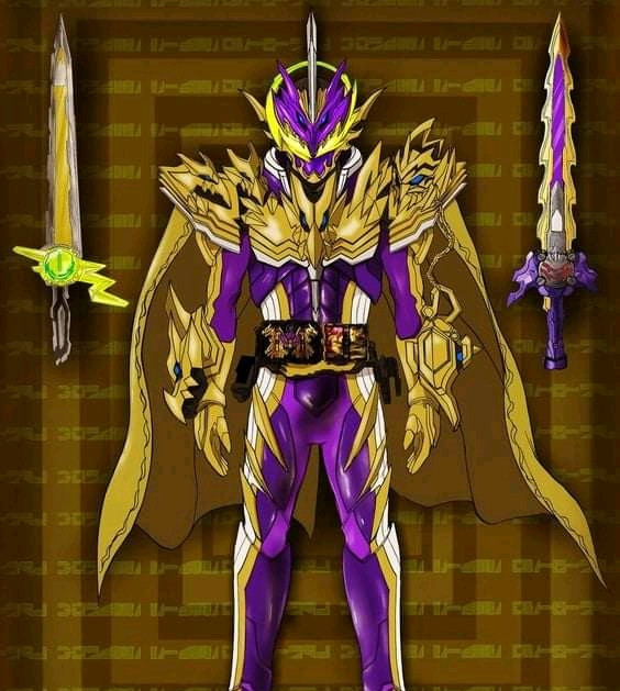 假面骑士圣刃 粉丝自制神灯邪王龙形态,贤人同时驾驭雷与暗圣剑