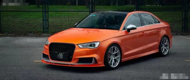 奥迪s3改色竞速橙快也要好看