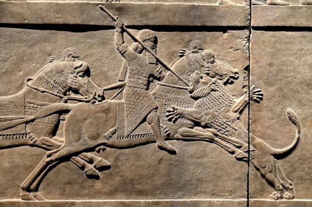 猎狮图二亚述巴尼拔王宫殿伊拉克雕塑作品欣赏九十二