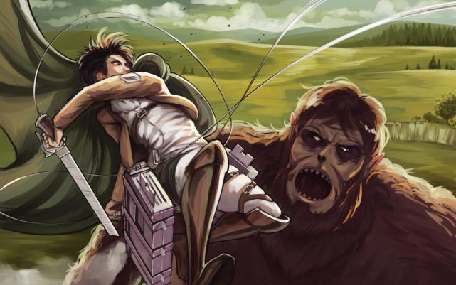 带着调查兵团冲锋陷阵保护玛利亚之墙;另一个是马莱帝国的巨人战士长