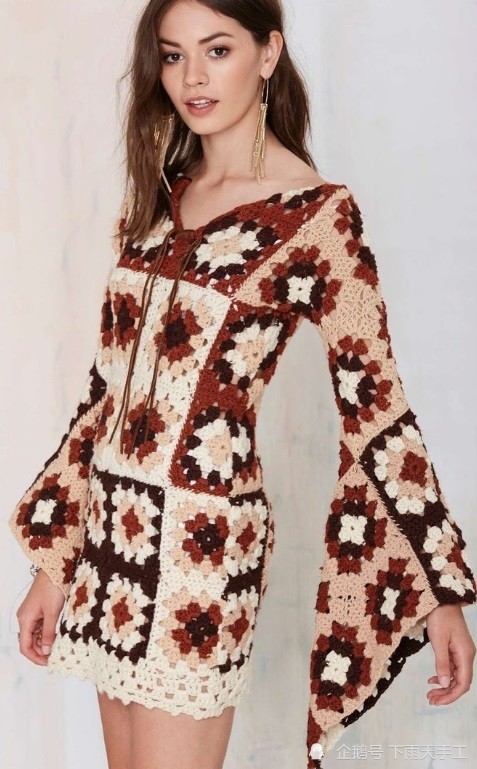 富有异域特色的手工编织衣,花样时尚,图解教程