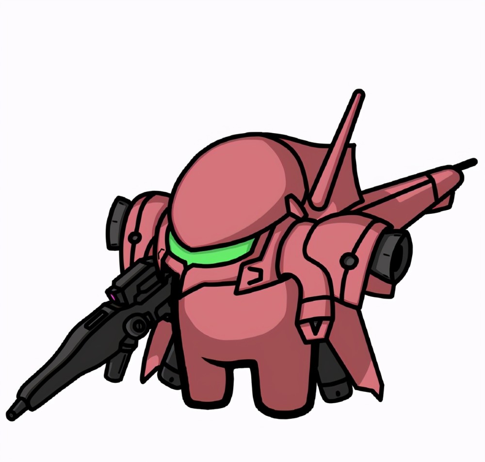 模玩控q萌amongus风高达插画设计巴巴托斯狼王变可爱啦