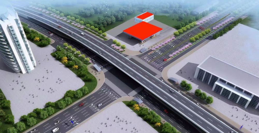 海湖路跨线桥效果图.