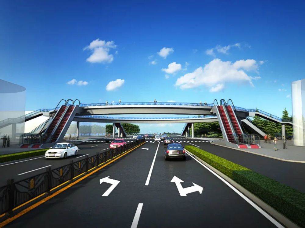 四部电梯!新安首座环形天桥长这儿样