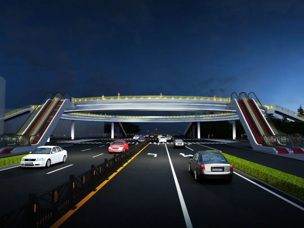 四部电梯!新安首座环形天桥长这儿样