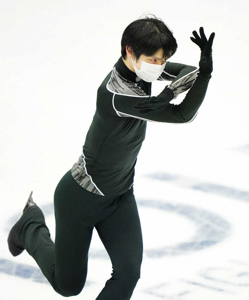 羽生結弦戴口罩上冰訓練!這樣真的不會喘不過來氣麼?_騰訊新聞