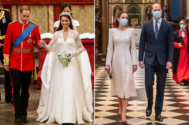 威廉凯特结婚10年返婚礼举办地交换甜蜜目光王妃穿3万新外套很减龄