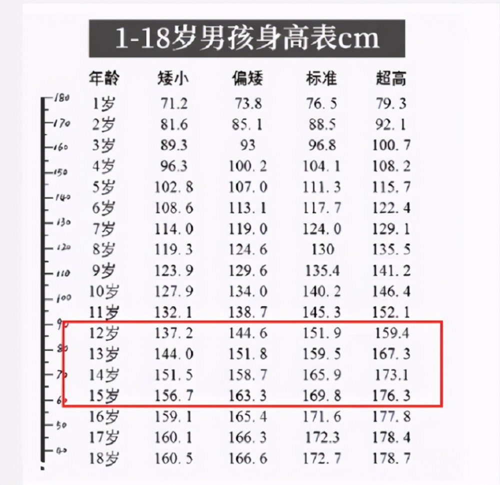 1到18岁身高表出炉初中男生压力大近1米7才算达标