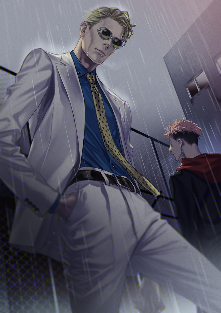 咒术回战日常漫画 西装淋雨的娜娜明 光脚抱腿的小虎子 腾讯新闻