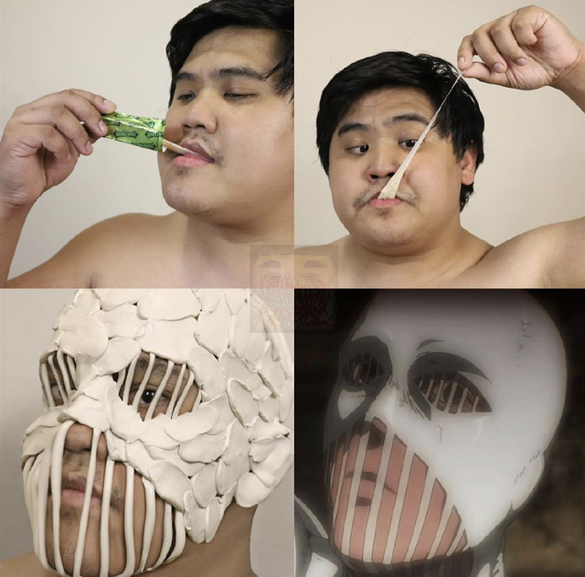 泰国小哥cos《进击的巨人》,三笠变成了球,超大型巨人太搞笑了