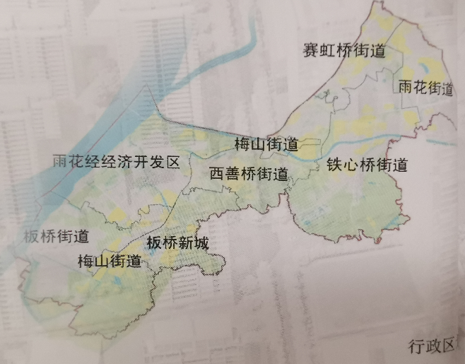 地处长江下游,截至2020年5月,雨花台区下辖雨花街道,赛虹桥街道